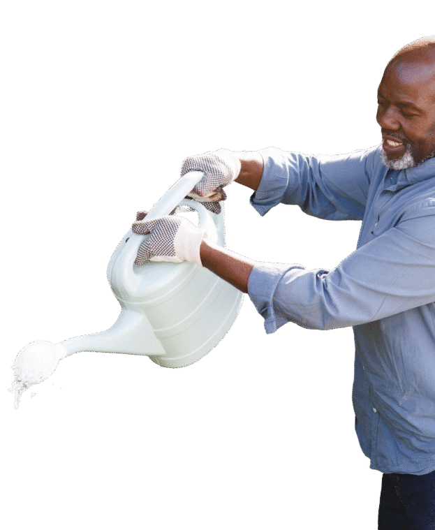 happy-senior-african-american-man-working-garden